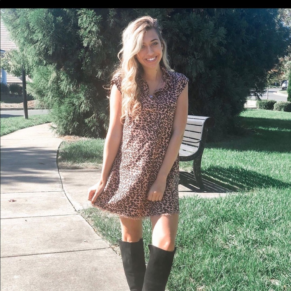 Leopard print T-shirt dress